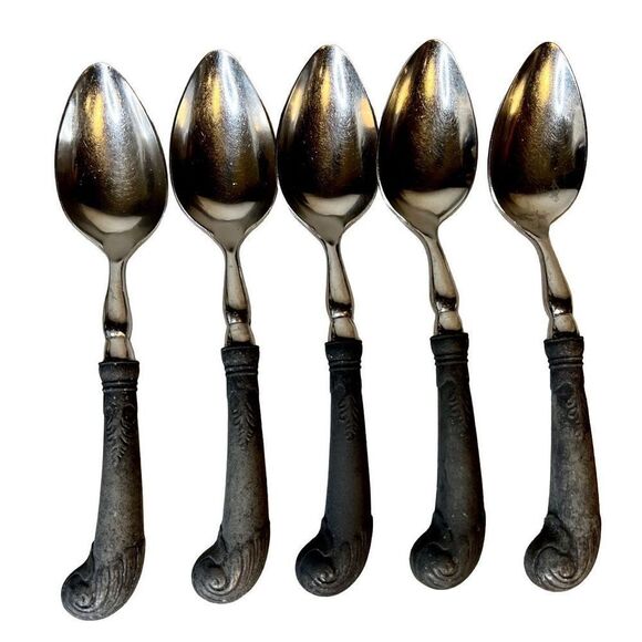 Set of 5 Place Settings RWP Wilton Armetale Bishop Pewter Stainless Flatware - Picture 7 of 16